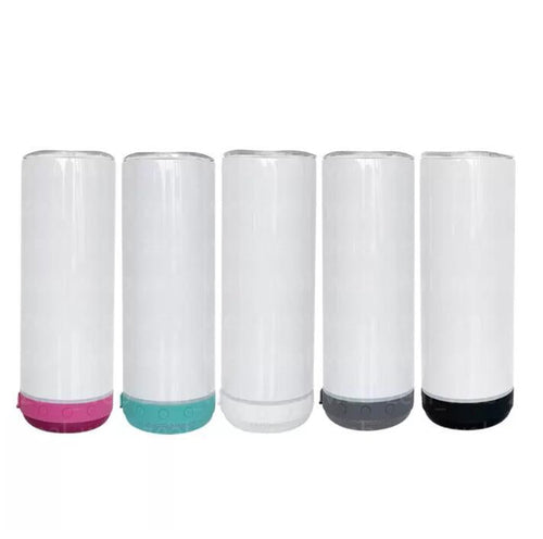 20oz Sublimation Bluetooth speaker tumbler. Music Tumblers W/ Lid, Speaker & Straw