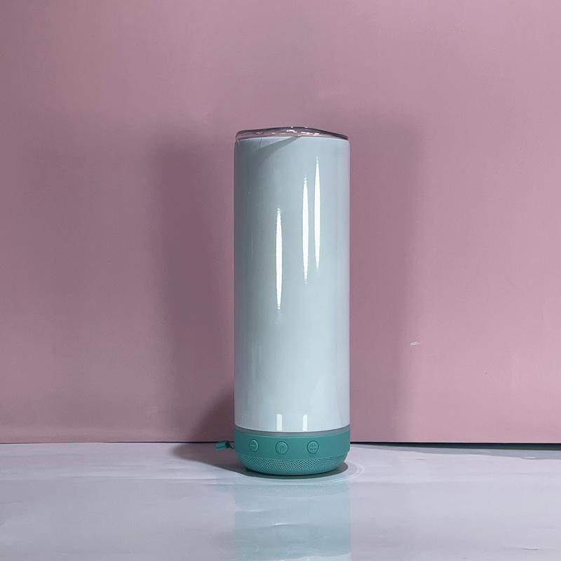 20oz Sublimation Bluetooth speaker tumbler. Music Tumblers W/ Lid, Speaker & Straw