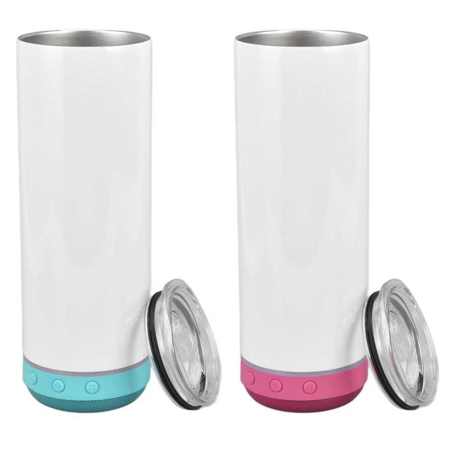 20oz Sublimation Bluetooth speaker tumbler. Music Tumblers W/ Lid, Speaker & Straw